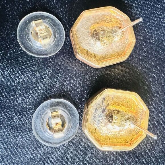 Vintage Swarovski Earrings SAL Savvy Gold Pink Amethyst Clear Crystal S.A.L. - Picture 7 of 9